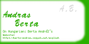 andras berta business card